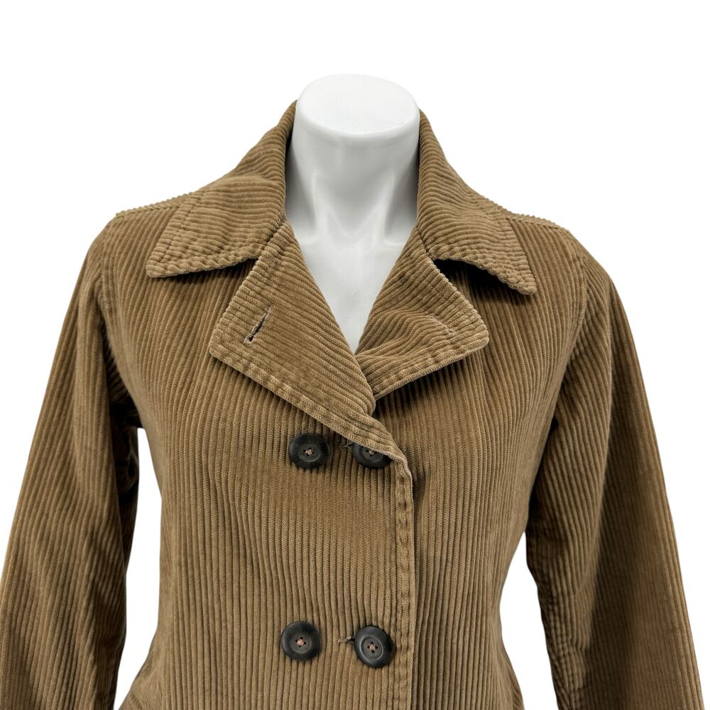 Sybilla Corduroy Pinwhale Jacket Small Women's Brown Classic Double Breasted - Picture 4 of 11